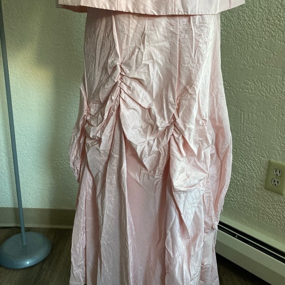 𝅺SUE BLANKINSHIP dusty rose 100% silk crinkled set. MEd/ SM - Picture 8 of 12